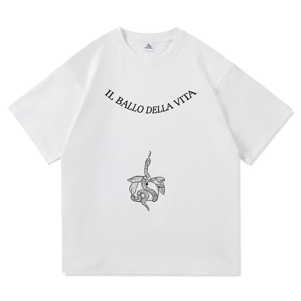 Sommer 2025 Damiano David Il Ballo Dehlavi Tower Tattoo T-Shirt Interessantes Kleines Angst Herren Qualitätskleidung Baumwoll-T-Shirt