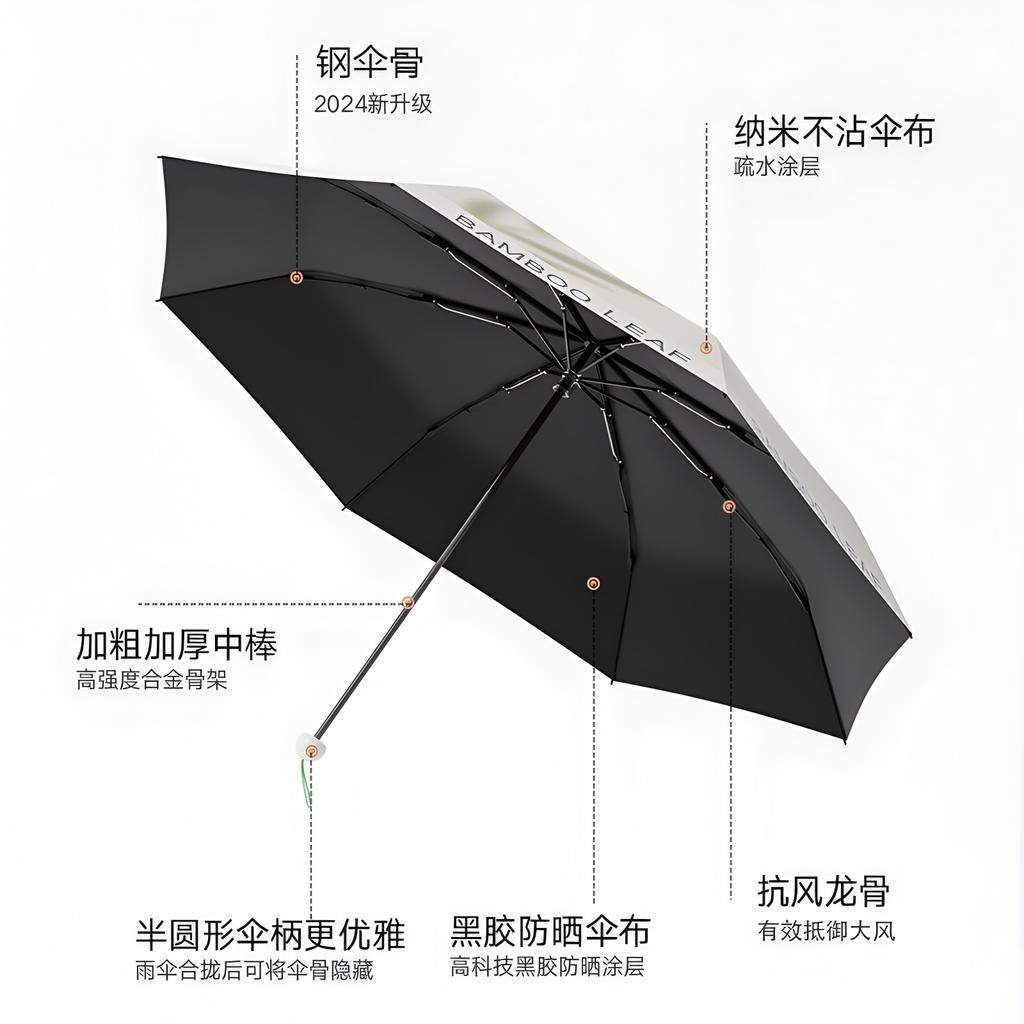 New three-fold durable folding umbrella digital flower pattern high value sunscreen hand open umbrella can be brushed