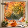 Autumn Home Ornaments Harvest Festival Static Glass Sticker, Window Clings with Maple Leaves Sunflowers And Theme Party Decor Berries Prints, Reusable
