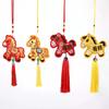 Chinese Zodiac Horse Mascot Pendant Embroidered Lucky Fragrant Bag with Tassels Car Hanging Incense Bag