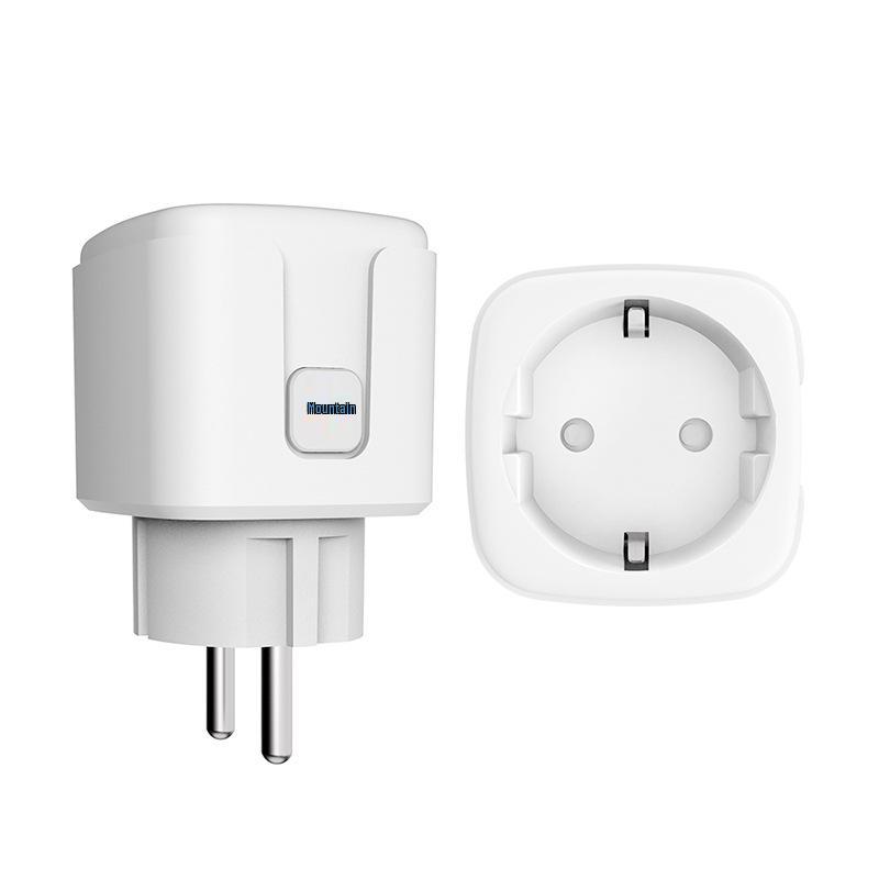 WiFi Smart Socket, European Standard, 16A with Mobile App, Remote Control, Timer, and Alexa Voice Control.