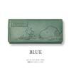PEANUTS SNOOPY Snoopy Flap Long Wallet Green 73054 Cowhide Italian Leather Unisex Unisex (Blue (Green))