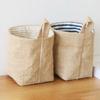 Cotton Linen Hanging Storage Bag Wall Mounted Storage Basket Small Folding Storage Bag with Handle for Keys Toys Cosmetics