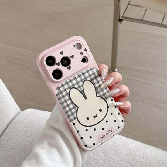 Miffy Rabbit Cartoon Leather Splice Case for iPhone 17 Pro Max and Apple 16 Pro