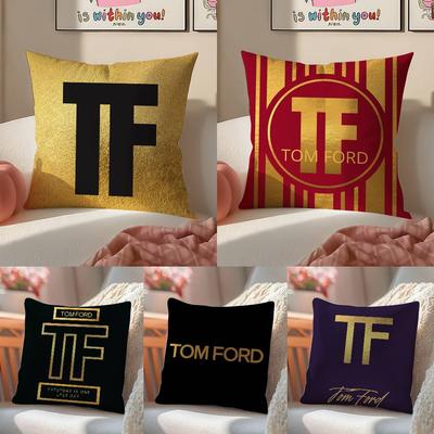 Luxury T-Tom F-Ford Pillow Case Anti-dustmite Pillowcase Invisible Zipper Silky Sofa Cushion Cover