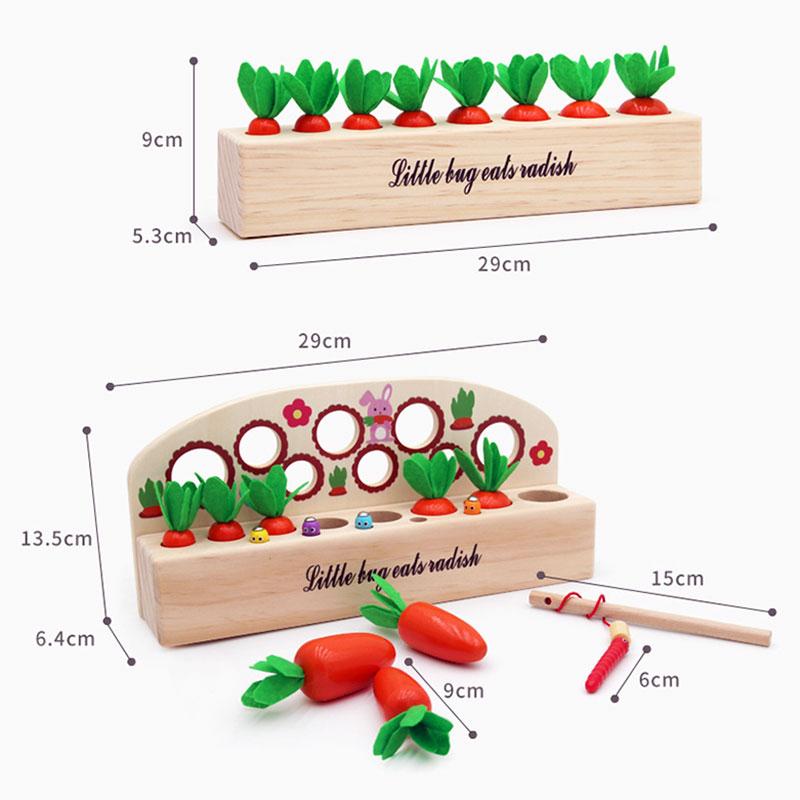 Montessori Shape Matching Wooden Toys Carrots and Vegetables Memory Game Fine Motor Training Preschool Children Educational Toys