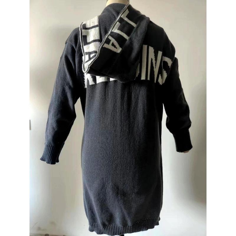 Women's Autumn and Winter Cardigan Hooded Knit Casual Warm Sweater