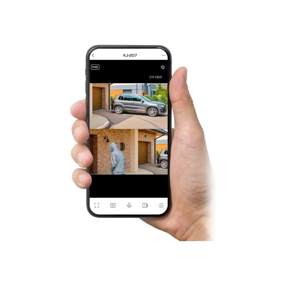 Kashimura Smart Camera, Dual Lens/Swivel/Waterproof, Automatic Tracking, Full HD, Indoor/Outdoor Use, IP65 Dustproof & Waterproof Rating, Smartphone R