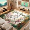 Horse Theme Soft Crystal Velvet Rug Custom Name & Text Print Non Slip Floor Rug for Bedroom Living Room