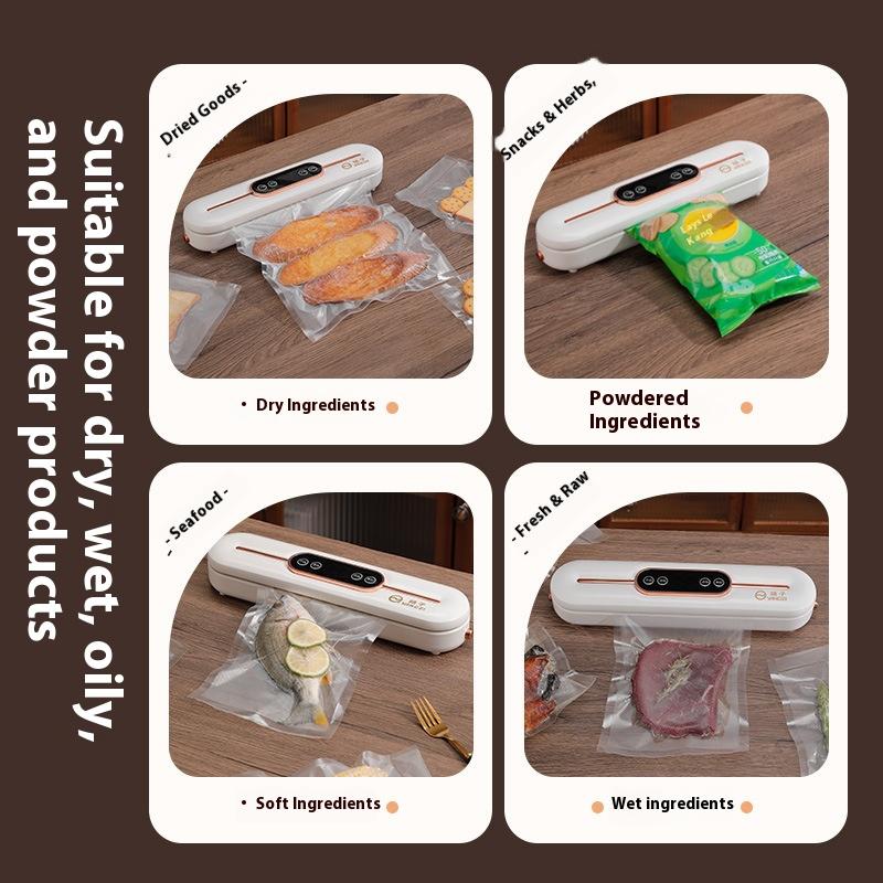 Mutfak için Ev Tipi Vakum Mühürleme Makinesi Gıda Saklama - Kuru & Nemli Modlar, Plastik Poşet Mühürleyici