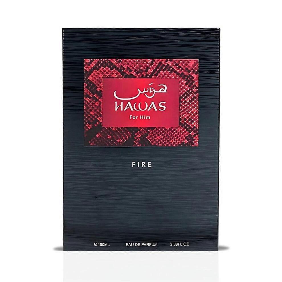 RASASI Hawas Fire Eau De Parfum for Men 100ML(3.4 Oz) - Bold Arabian Perfume with Fiery Essence - Long Lasting Luxury Scent