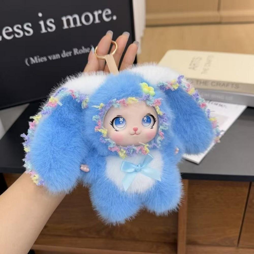 Big Ear Bunny Key Chain Ornaments Plush Doll Pendant Rabbit Plush Keychain Women Girls Gift