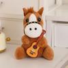 Cute Fluffy 12Cm Pull Rope Wag Tail Horse Plush Toy Keychain Cartoon Soft Stuffed Doll Pendant Car Key Backpack Bag Accessories