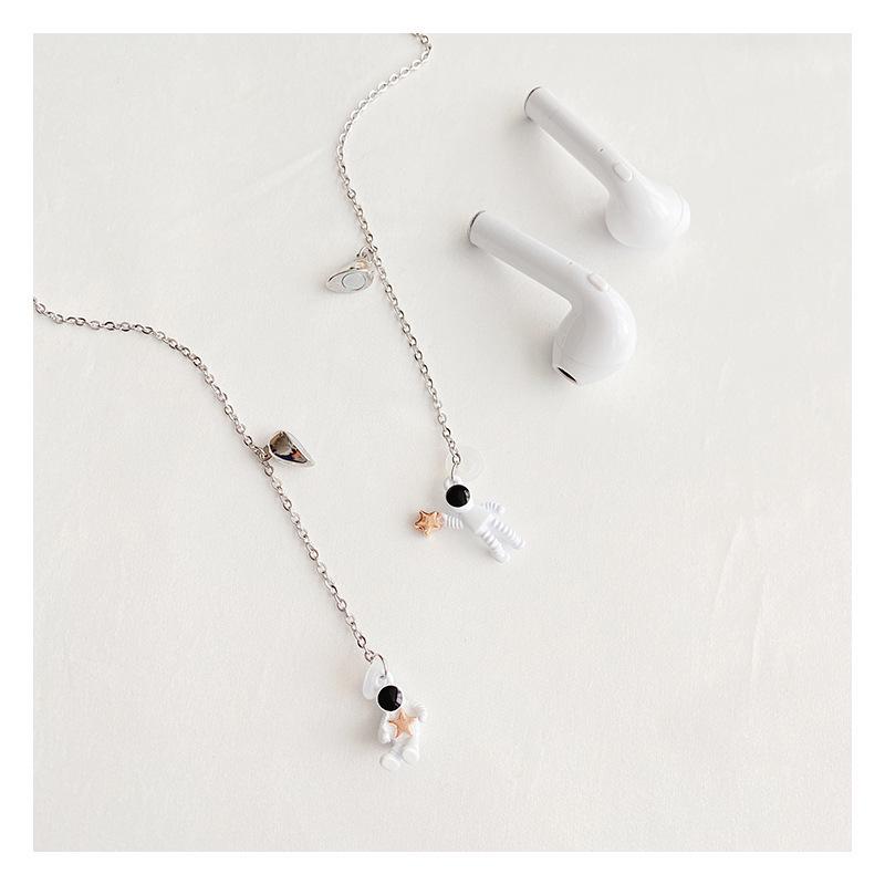 Magnetic Bluetooth Earphone Anti-Loss Chain - Astronaut Titanium Stainless Steel Necklace & Eyeglass Holder