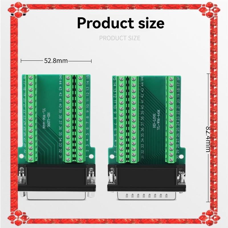 24-Hour Delivery HDB44 Solderless Connector 44Pin D-SUB 44Pin P Hole Plug Breakout Terminal Board Adapter