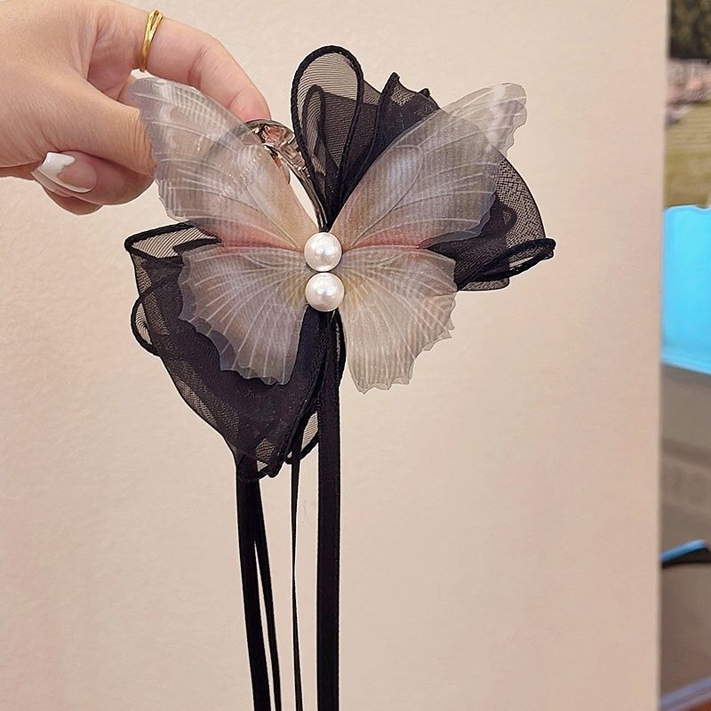 1pcBow hair clip, super fairy ribbon, grab new Chinese style, Chinese style, ponytail clip, Hanfu, qipao, ancient style headwear