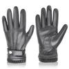 Gants en Cuir Véritable Peau de Mouton Hommes Femmes Hiver Chaud Doublure Cachemire Écran Tactile Gants de Sport pour Course à Pied Vélo Ski Conduite