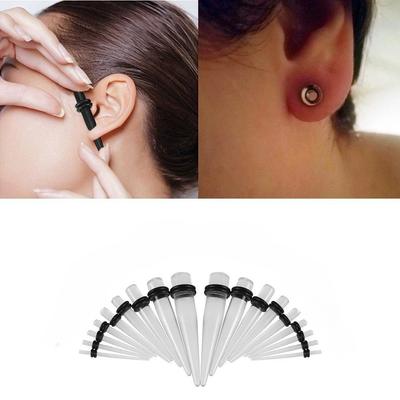 16ks Vícebarevný Akrylový Ušní Roztahovák Plug Měřidlo Expander 14g (1,6 mm) - 00 g (10 mm) Rozšiřovací sada tunelů do uší