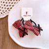 Red Cloth Plaid Bow Hair Rope Ring Children Baby Girls Kid Elastic Hair Rubber Band Accessories Headdress Headwear Ornament