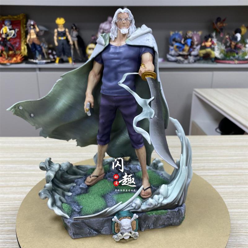 Silvers 32Cm Rayleigh Action Figures Model Kit Anime Peripheral Gk Toy Statue Holding Sword Desktop Ornament Boy Gift