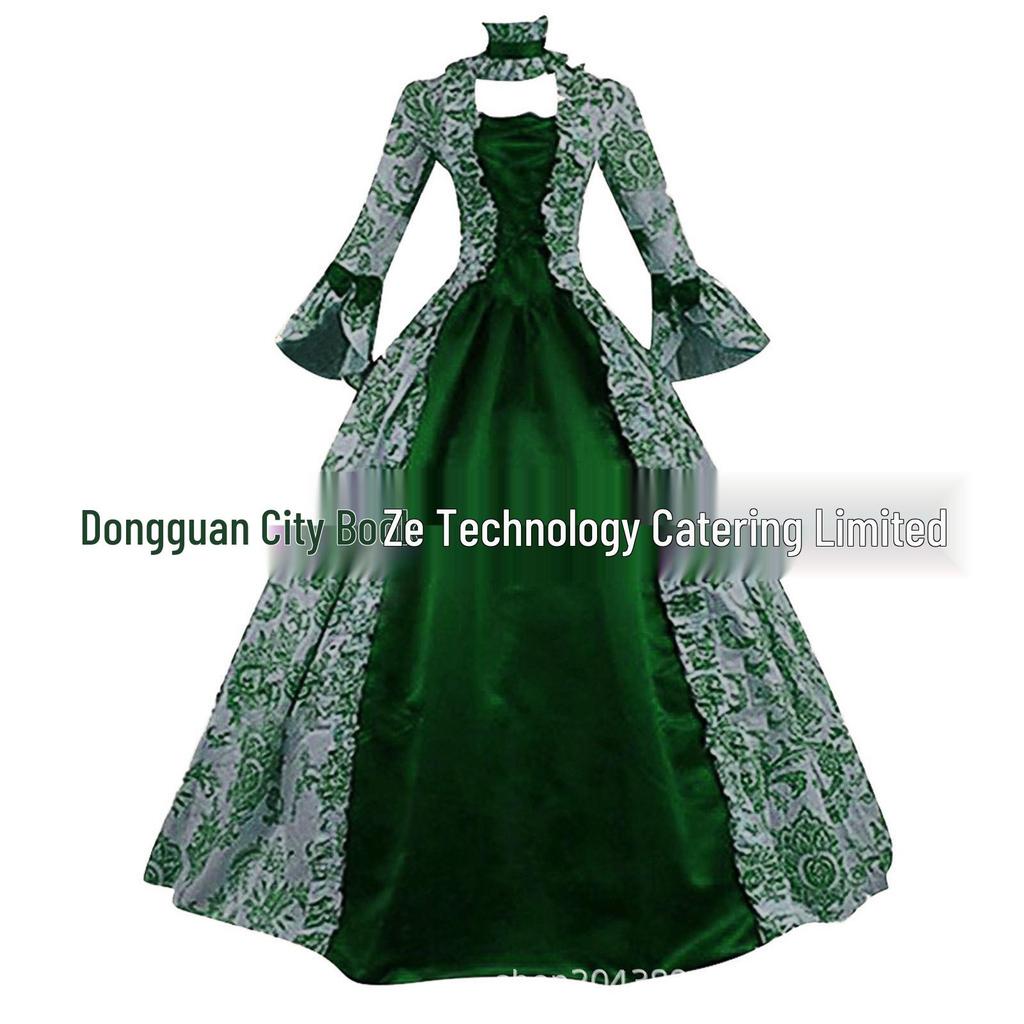 6-farbiges viktorianisch-gotisches Prinzessinnen-Ballkleid Kostüm für Halloween