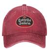 Estrella Galicia Beer Spain Washed Baseball Cap Spanish Lager Beer Trucker Dad Hat Summer Female Male Sunproof Baseball Caps
