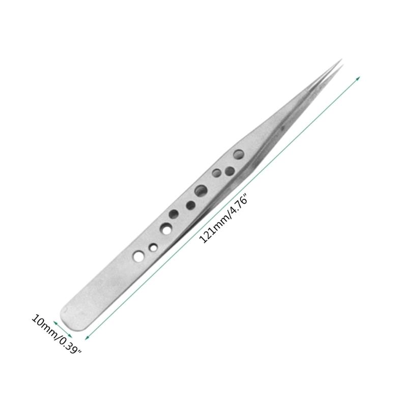 5Pcs Electronics Industrial Tweezers Anti-static ESD Curved Straight Tip Precision Stainless Steel Forceps Phone Repair