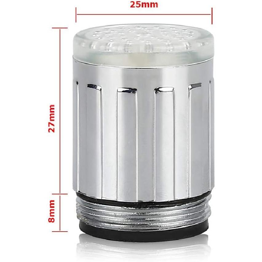 3 Farben LED-Licht wechselndTemperatursensor, Duschstrahl Wasserhahn, für Küche Badezimmer (23,5 mm/0,925 Zoll)