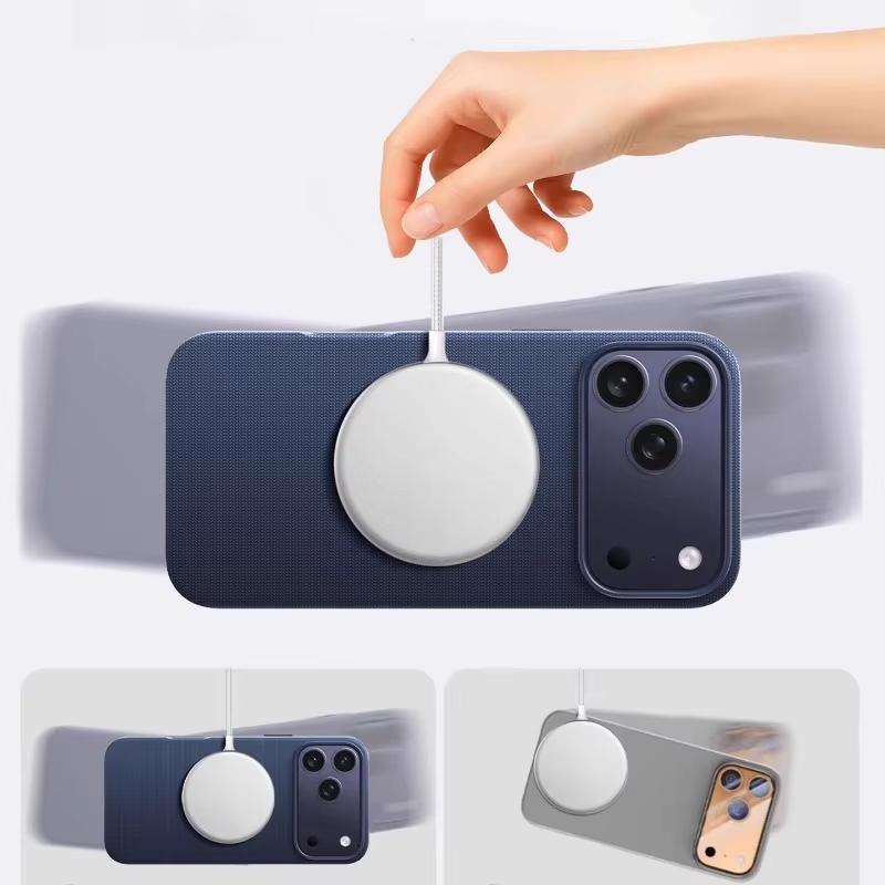 Luxury Tech Woven Magnetic Adsorption Phone Case for 17 16 15 14 13 Pro Max TechWoven for Magsafe Wireless Charge Cover