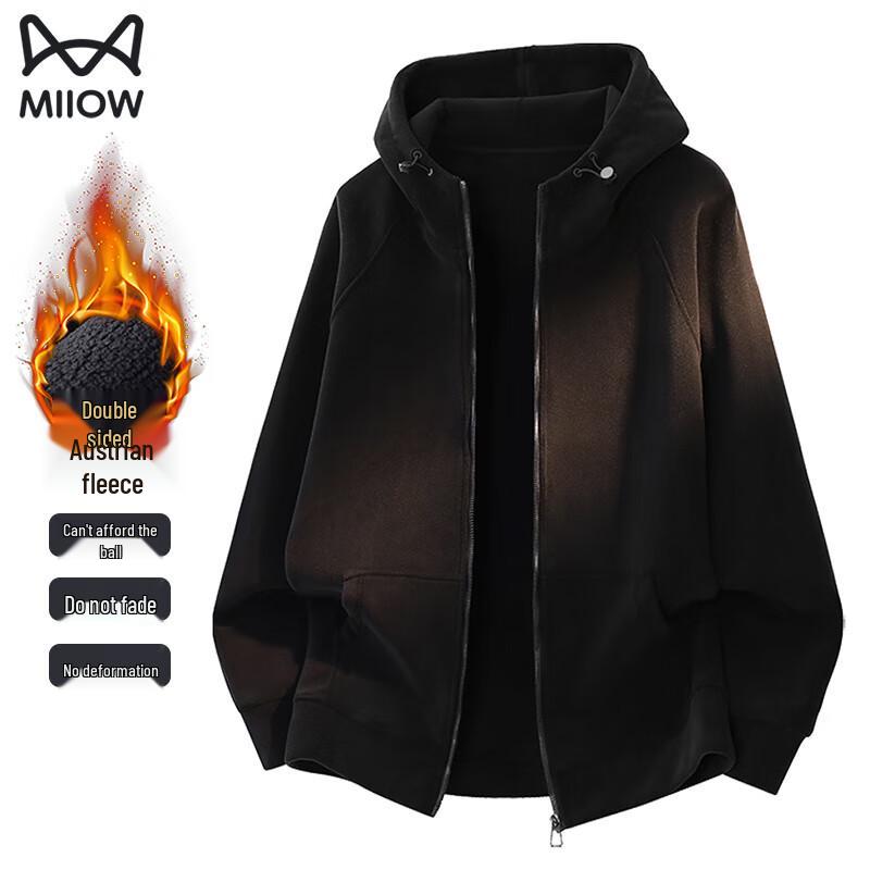 Mao Ren Мужская двухсторонняя флисовая утолщенная куртка с капюшоном L 19460₽