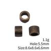 Concentric Circle Pattern Tube Spacer Beads Metal Loose Beads For Bracelet Necklace Hair Jewelry Craft Accessories For