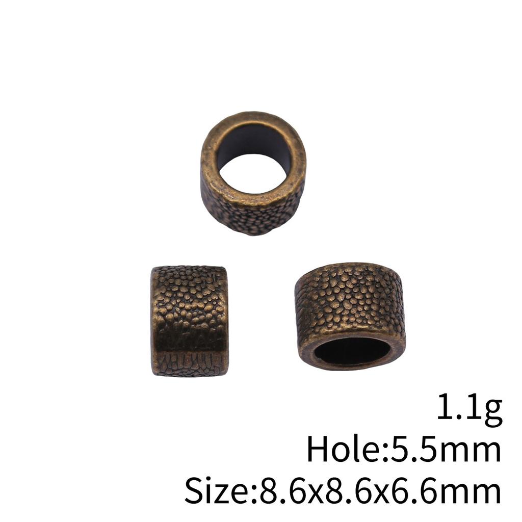 Concentric Circle Pattern Tube Spacer Beads Metal Loose Beads For Bracelet Necklace Hair Jewelry Craft Accessories For