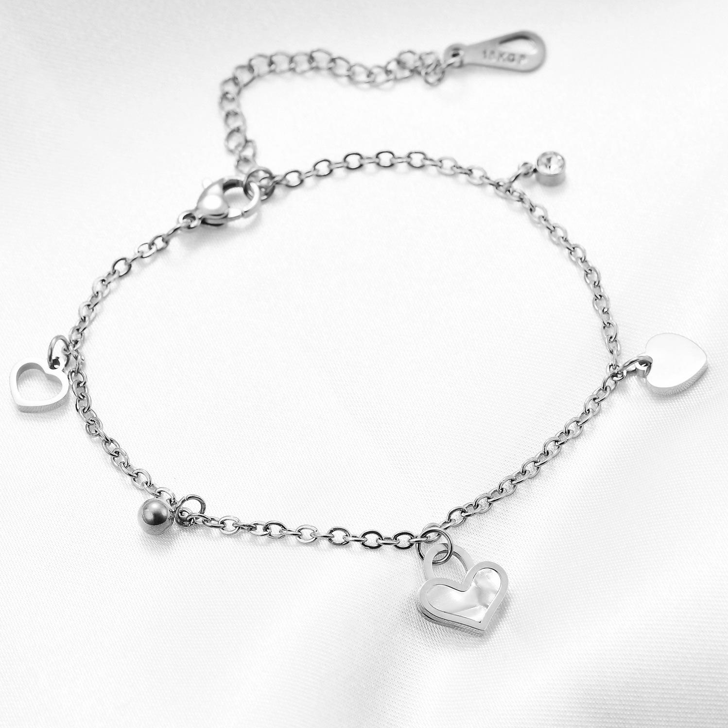 Modern European & American Titanium Steel Heart Shell Bracelet for Women