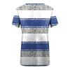 Women's Large T-shirt Summer Casual Print V-neck Short Sleeve Pocket Top