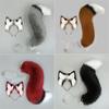 Fluffy Fox Wolf Dog Ears Tail Set Plush Halloween Costume Accessories Cosplay Anime Convention Game Role Play For Festival