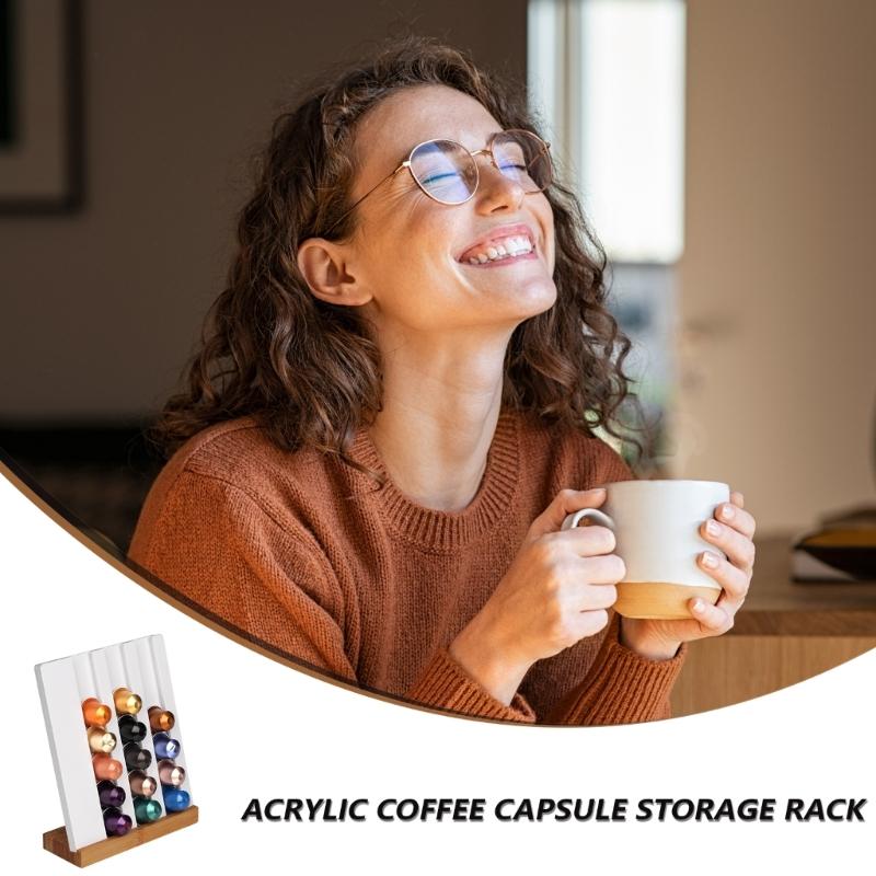 Convenient Coffee Rack Clear Coffee Pods Holder Storage Rack Coffee Pods Shelf Acrylic Texture Suitable for Kitchen