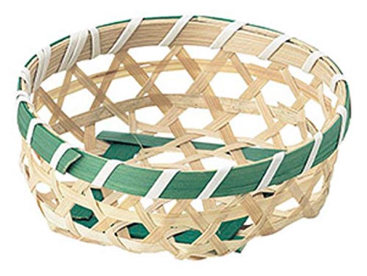 Chidori Sangyo 9 x 9 x Bamboo (Tidorisangyou) Basket, Natural, h3.5cm, Basket, 27-01