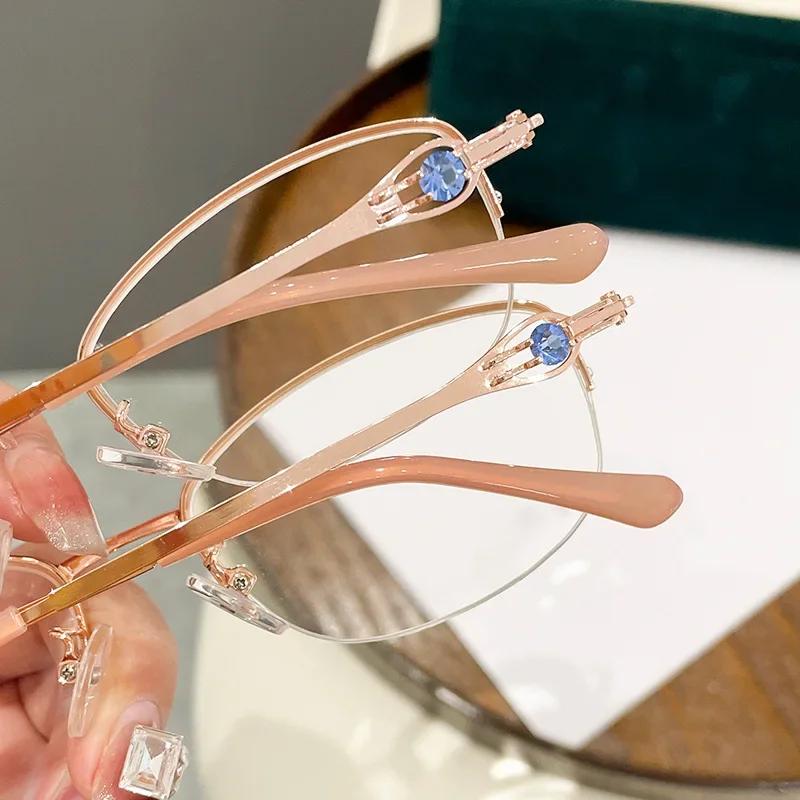 Anti Blue Light Reading Glasses Presbyopia Memory Hyperopia Half Frame Eyewear +1.0 to +4.0