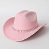 Western Cowboy Top Hat Men's and Women's Rhinestone Water Drop Casual Top Hat Party Jazz Hat