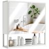Bathroom Mirror Cabinet With Soft Close Doors And Adjustable Shelf White