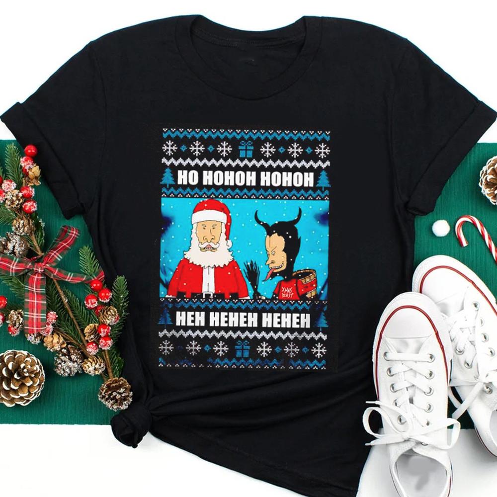 Beavis and Butt-Head Ho Hohoh Heh Heheh Ugly Christmas S-234XL Shirt D2031 Unisex T-Shirt