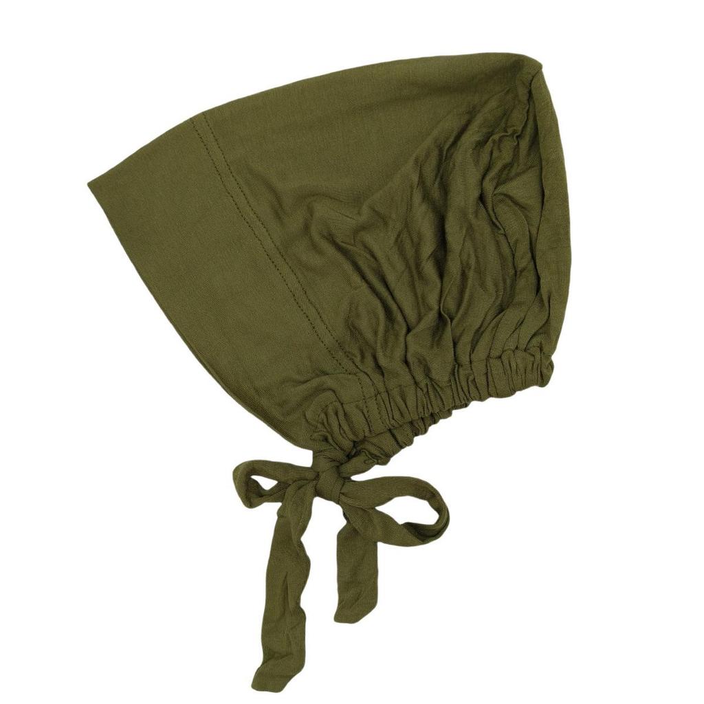 Modal Mercerized Cotton Elastic Drawstring Base Cap Solid Color Women's Hijab