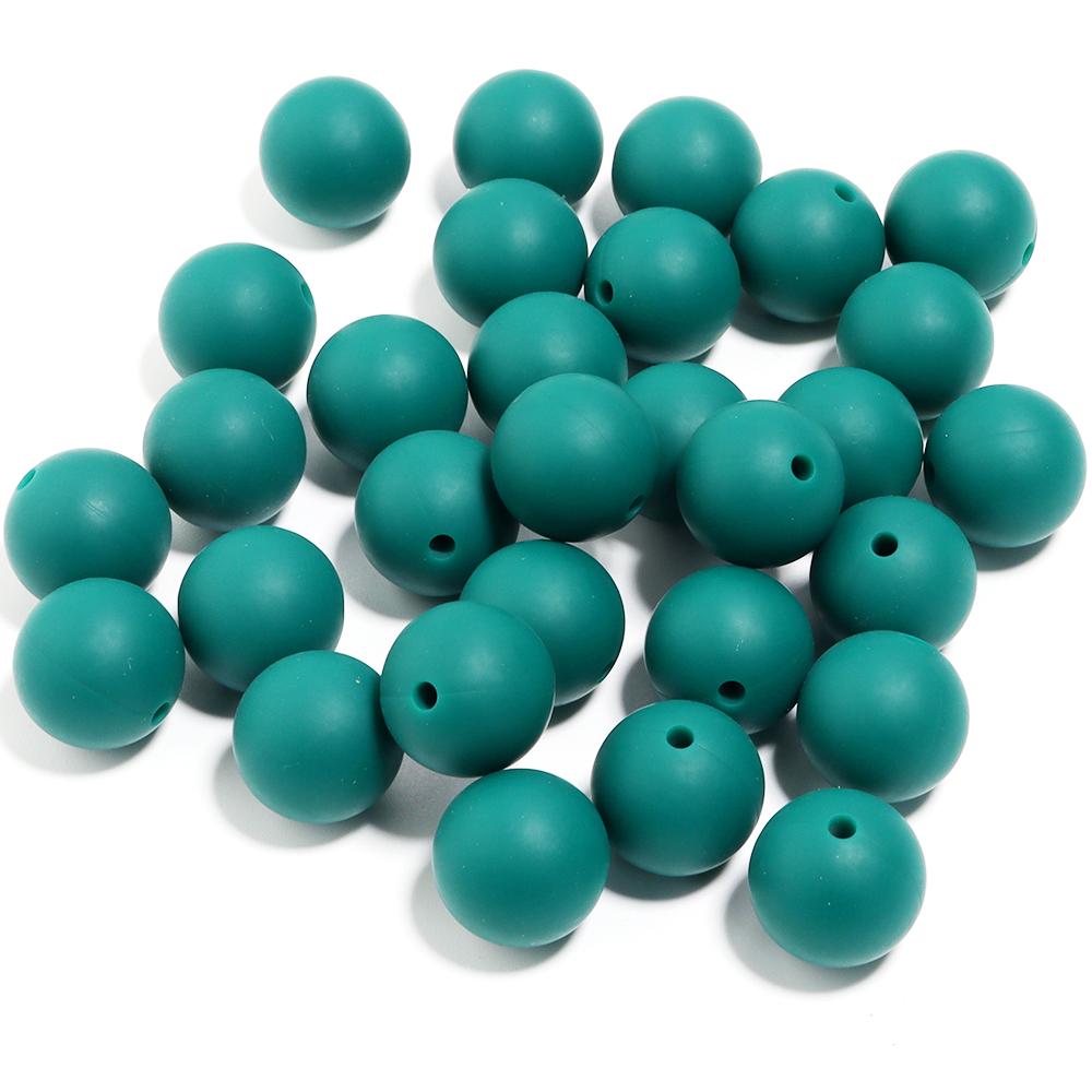 20pcs/Lot 12 15mm Candy Color Round Acrylic Imitation Silicone Beads Round Spacer Loose Bead for DIY Jewelry Making Accessories