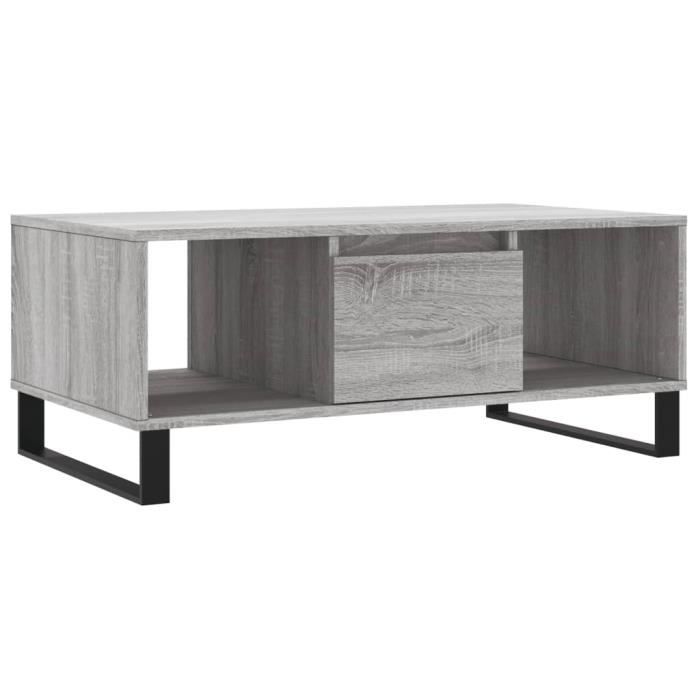 VidaXL Coffee Table Sonoma Grey 90x50x36.5 Cm Engineered Wood 830602
