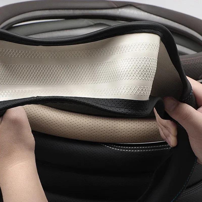 High Leather Braid on Car Steering Wheel Cover Wrap for Haval H9 2015 2016 2017 2018      2024 2025 Stylling