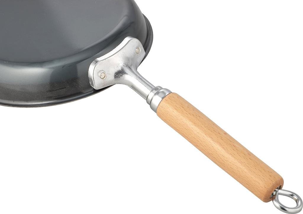 Wahei Freiz Tsubame Sanjo Black Iron Fried Egg Frying Pan 16cm IH Compatible Gas Omelet Wooden Handle Made In Japan Carefully Selected Materials