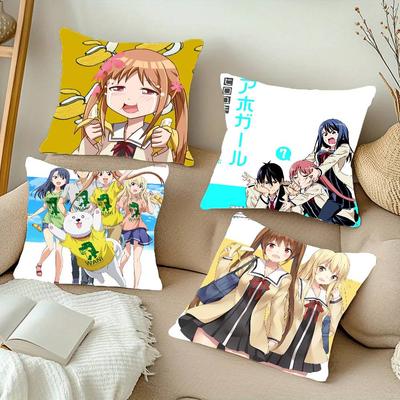 Aho-Girl Anime Kissenbezug Heimdeko Überwurf für Sofa Bett Auto Zimmerdeko Geschenkidee