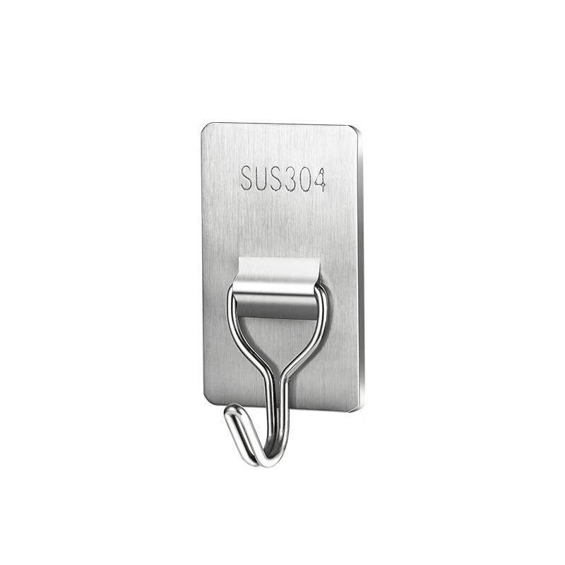 No-Drill Stainless Steel Adhesive Wall Hooks (10-Pack)