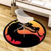 1pz Tappeto Rotondo con Logo del Drago di Mortal Kombat, Realizzato in Poliestere, Perfetto per Decorare Sedie da Ufficio, Soggiorni fplt044