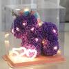Licorne artificielle avec ailes 23x23CM, fleur en mousse PE, lapin Rose, cadeau de mariage, de saint-valentin, d'anniversaire, de Festival, boîte-cadeau pour petite amie